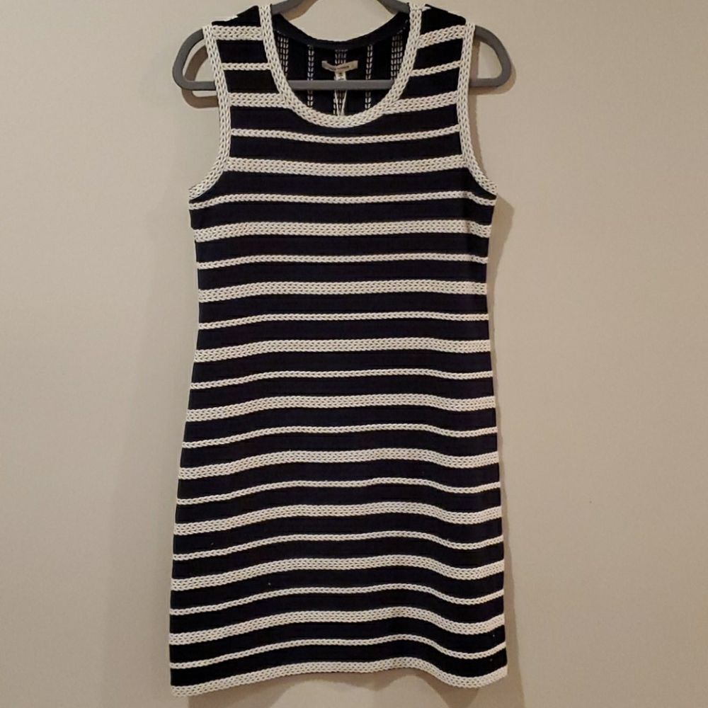 Max studio blue/tan midi dress.  Nwt